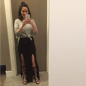 Last 1! 💕Black Double Slit Maxi Skirt💕